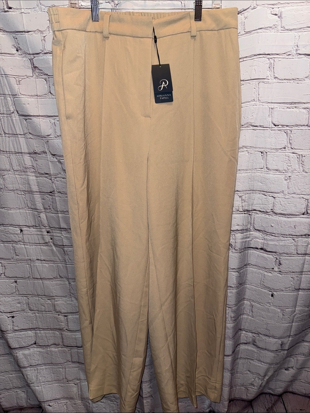 Adrianna Papell Tan Wide-Leg Trousers - Picture 1 of 8